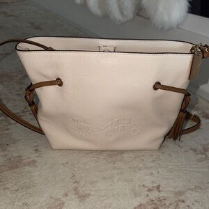 Coach Cream and Brown Shoulder Bag